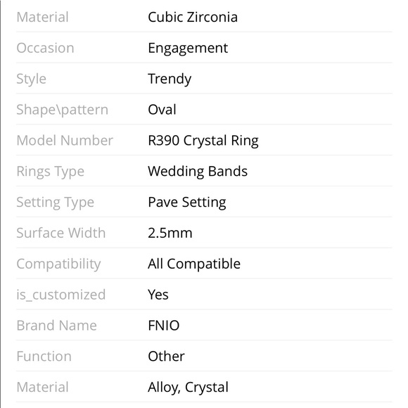 NEW Luxury Crystal Zircon Stone Ring Silver Color - Picture 6 of 6